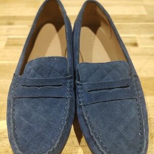 Hotter Dorset Womens Blue Suede Loafers